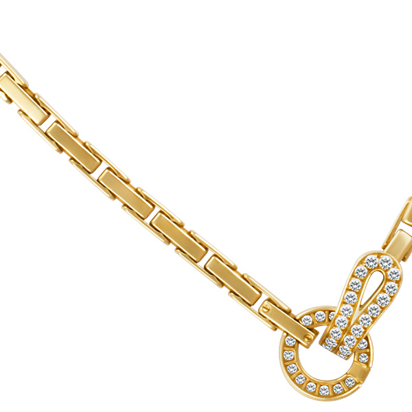 Beautiful Cartier Agrafe necklace in 18k yellow gold with app 1 ct in diamonds image 5