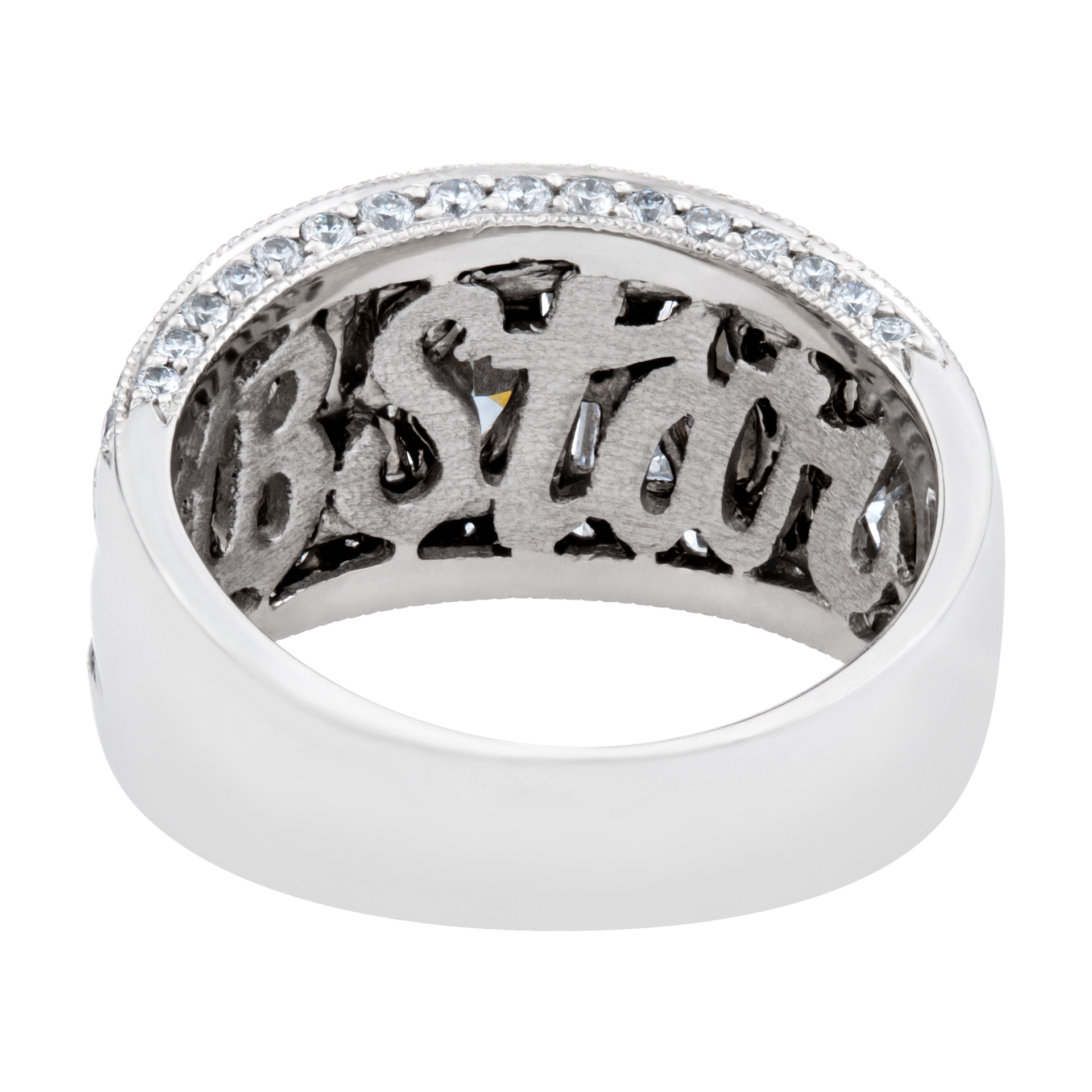 JB Star ring with marquise and round diamonds in platinum image 3