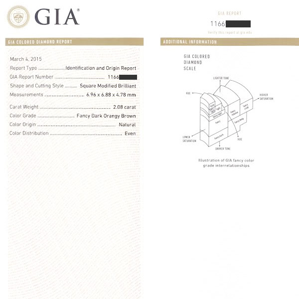 GIA Certified Fancy Dark Orangy Brown Diamond 2.08 cts ring in 18k white gold image 4
