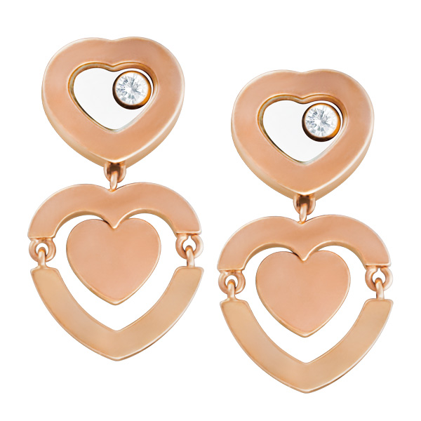 Chopard Happy Diamond earrings in 18k rose gold image 1