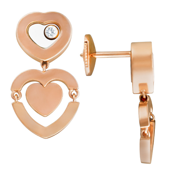 Chopard Happy Diamond earrings in 18k rose gold image 2