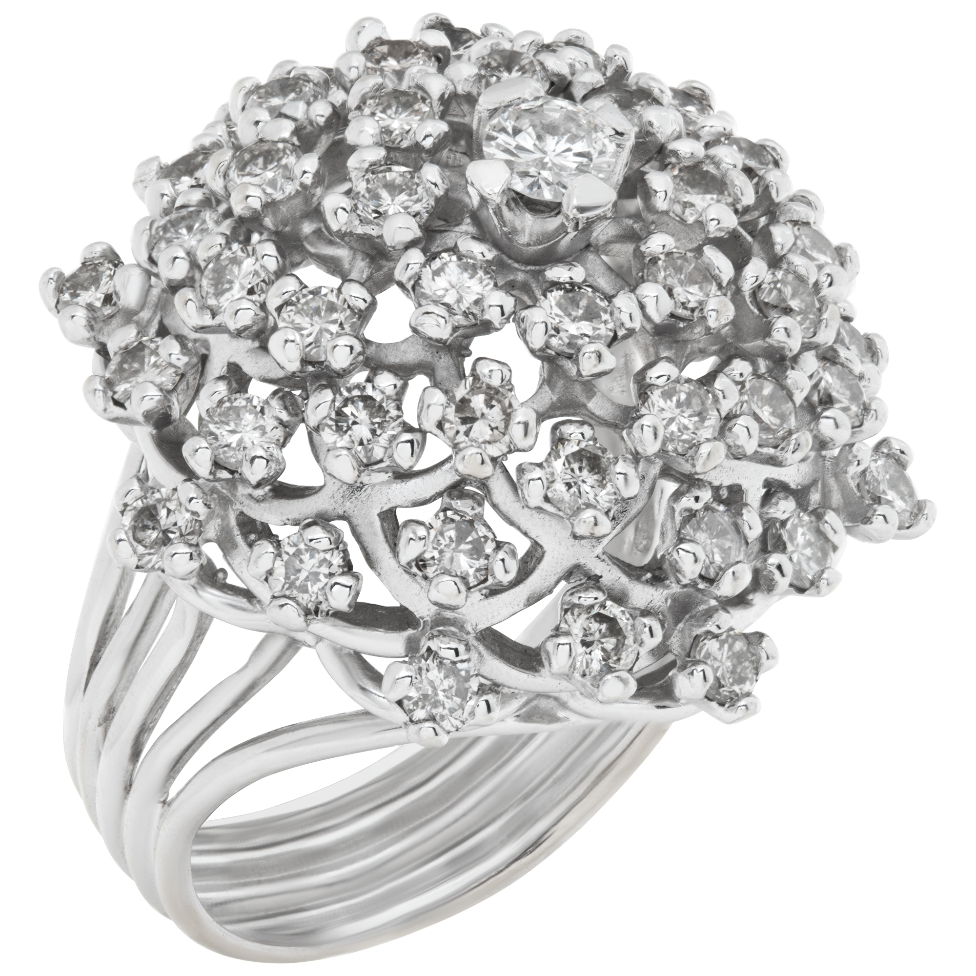 Diamond cluster ring in 18k white gold. 2.00 carats in diamonds. Size 6.5. image 3
