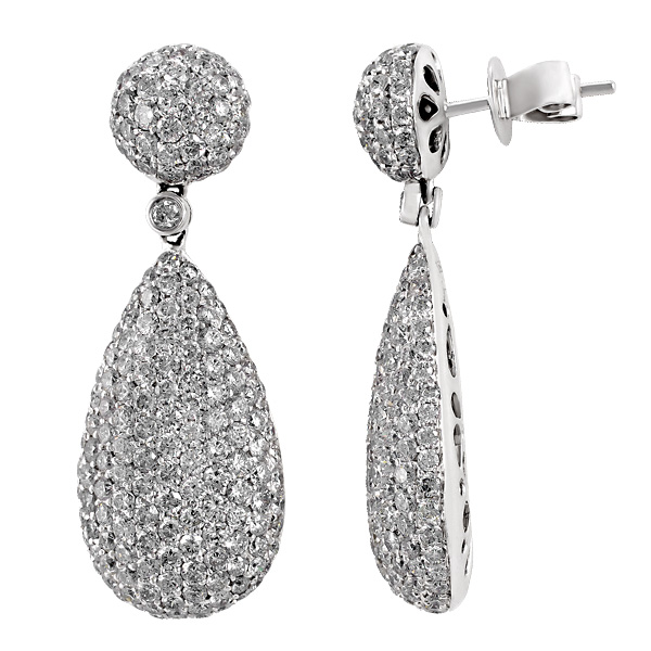 18k white gold and diamond  earrings image 2