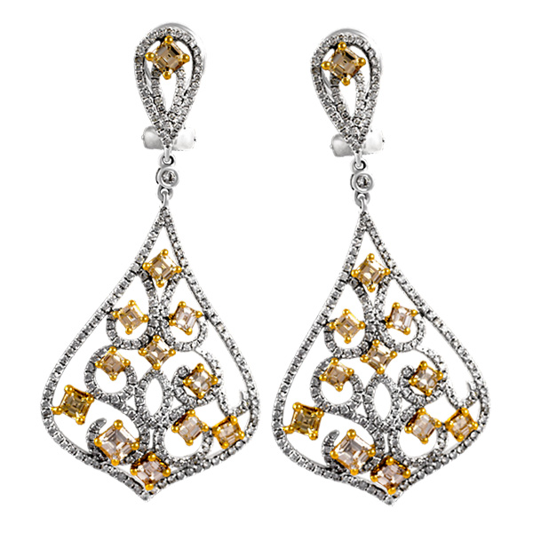 18k White Gold and diamond earrings image 1