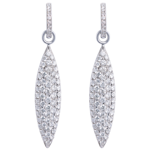 14k white gold and diamond earrings image 1