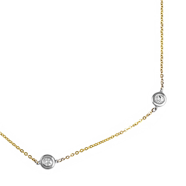 "Diamonds By The Yard" Necklace 14k White & Yellow Gold W/2.75 Cts In Diamonds image 2