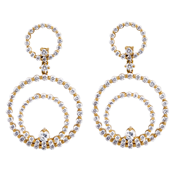 Round diamond earings In 18k rose gold image 1