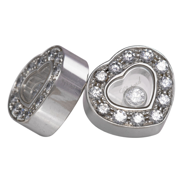 Chopard Happy Diamond Heart earrings in 18k white gold image 2