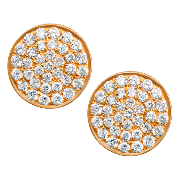 18k rose gold and diamond earrings image 2