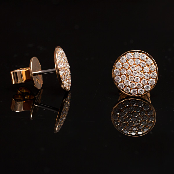 18k rose gold and diamond earrings image 3