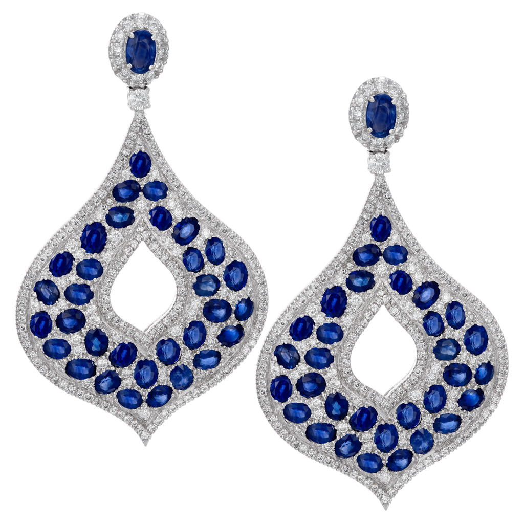 18k Blue Sapphire Earrings image 1
