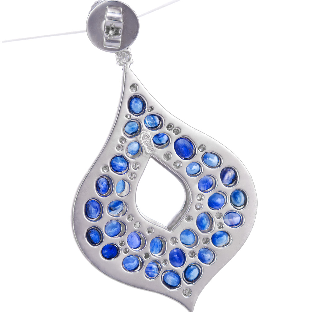 18k Blue Sapphire Earrings image 2