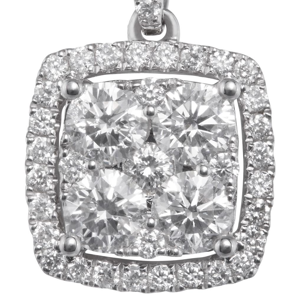 18k white gold diamond pendant image 2