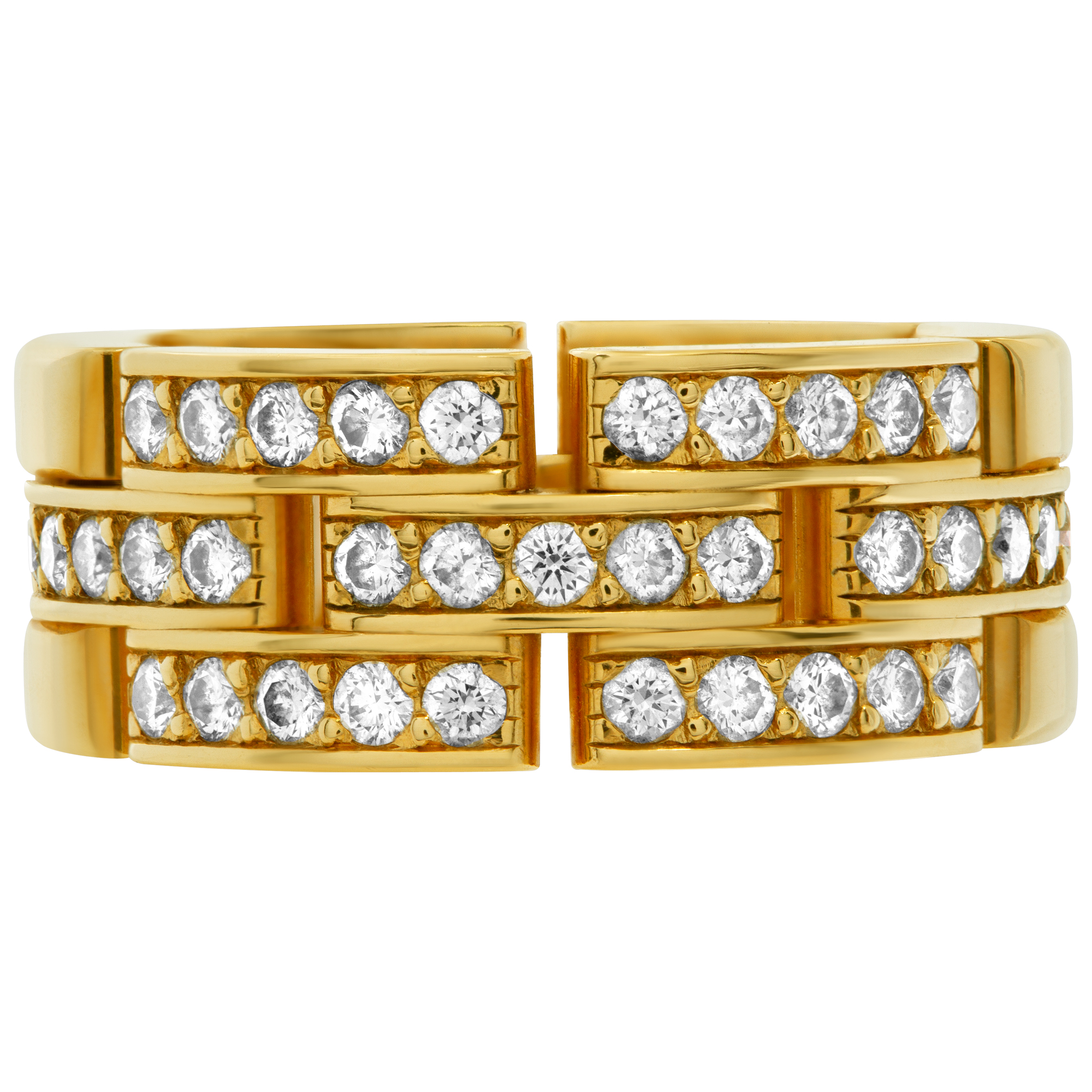 Elegant Cartier Panthere link ring 18k yellow gold with diamonds. image 2