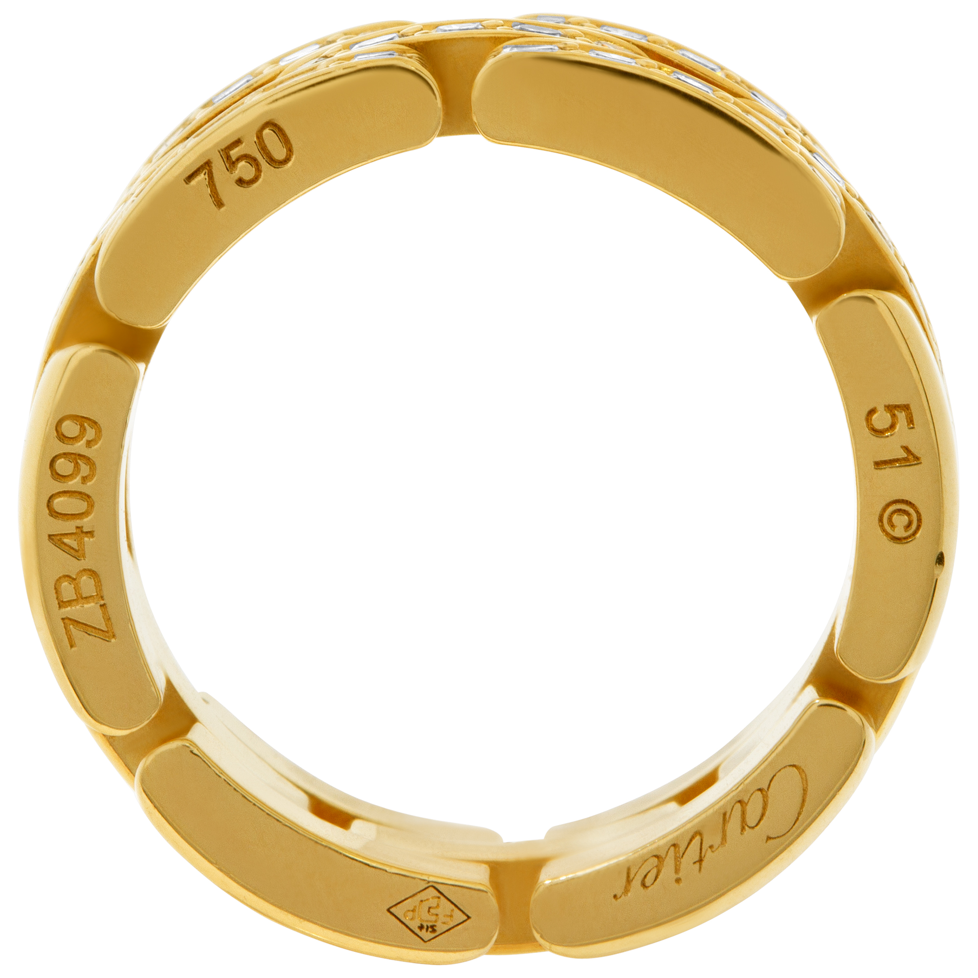 Elegant Cartier Panthere link ring 18k yellow gold with diamonds. image 4