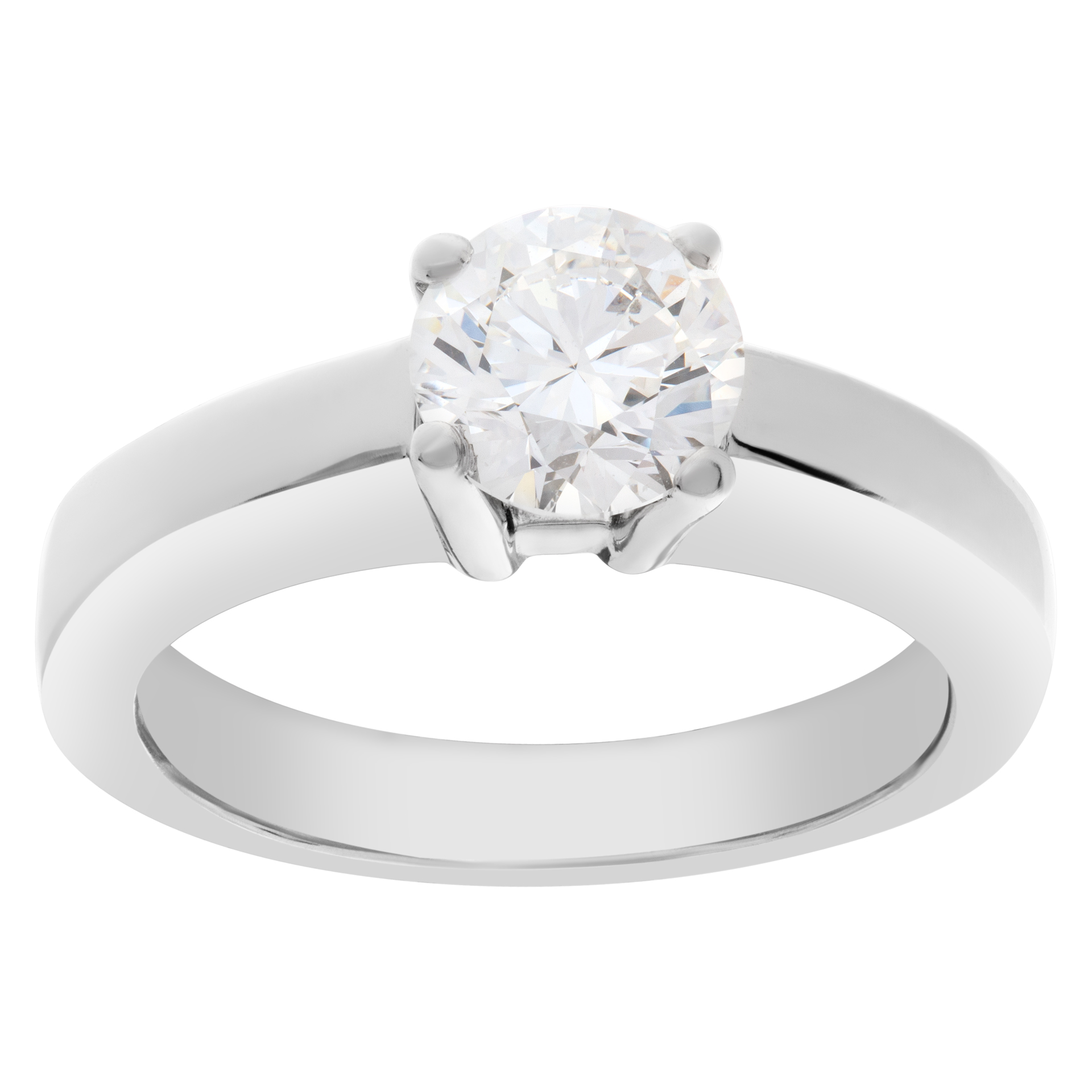 GIA Certified Diamond 1 ct (E color, VVS2 clarity) ring set in platinum. Size 5.25 image 1