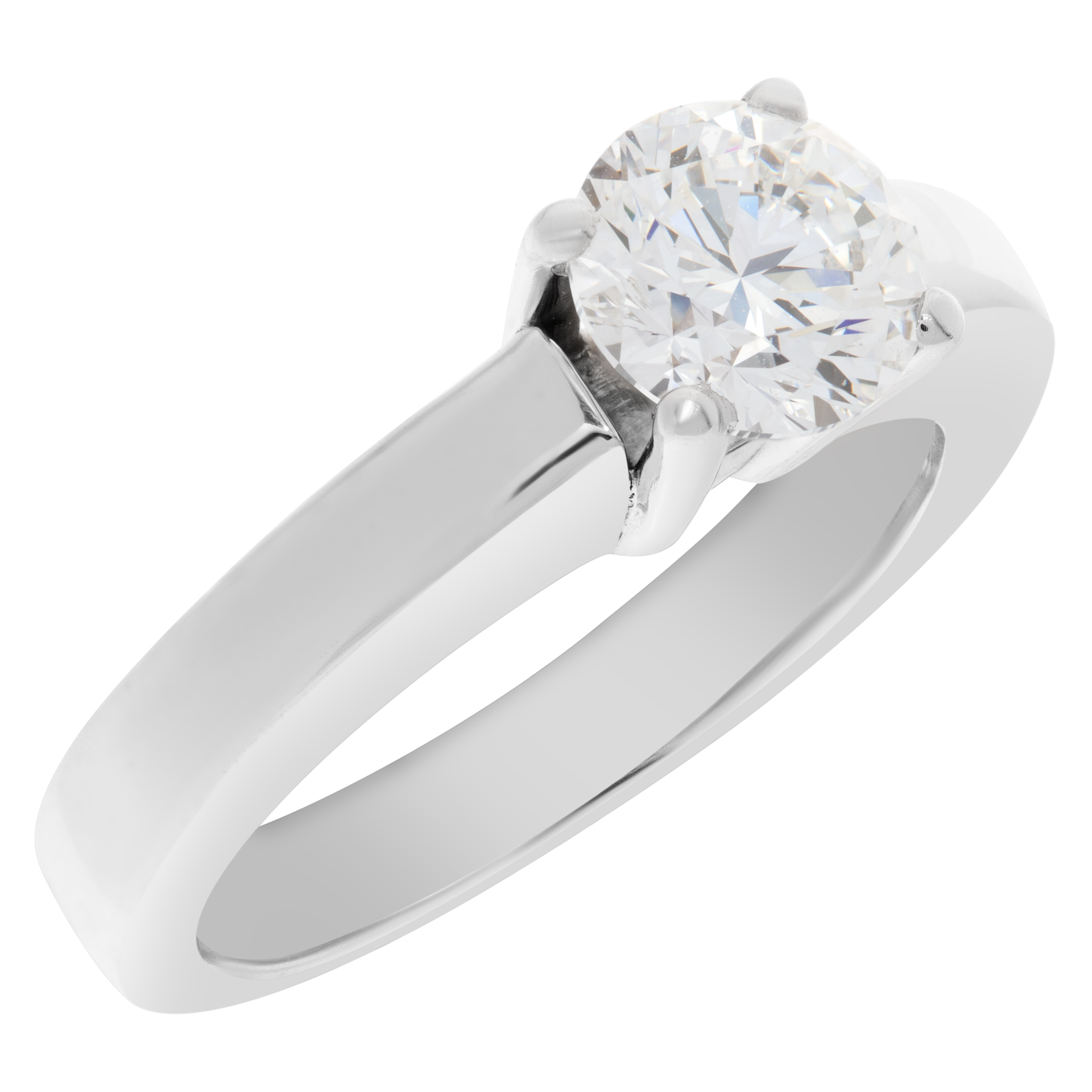 GIA Certified Diamond 1 ct (E color, VVS2 clarity) ring set in platinum. Size 5.25 image 3