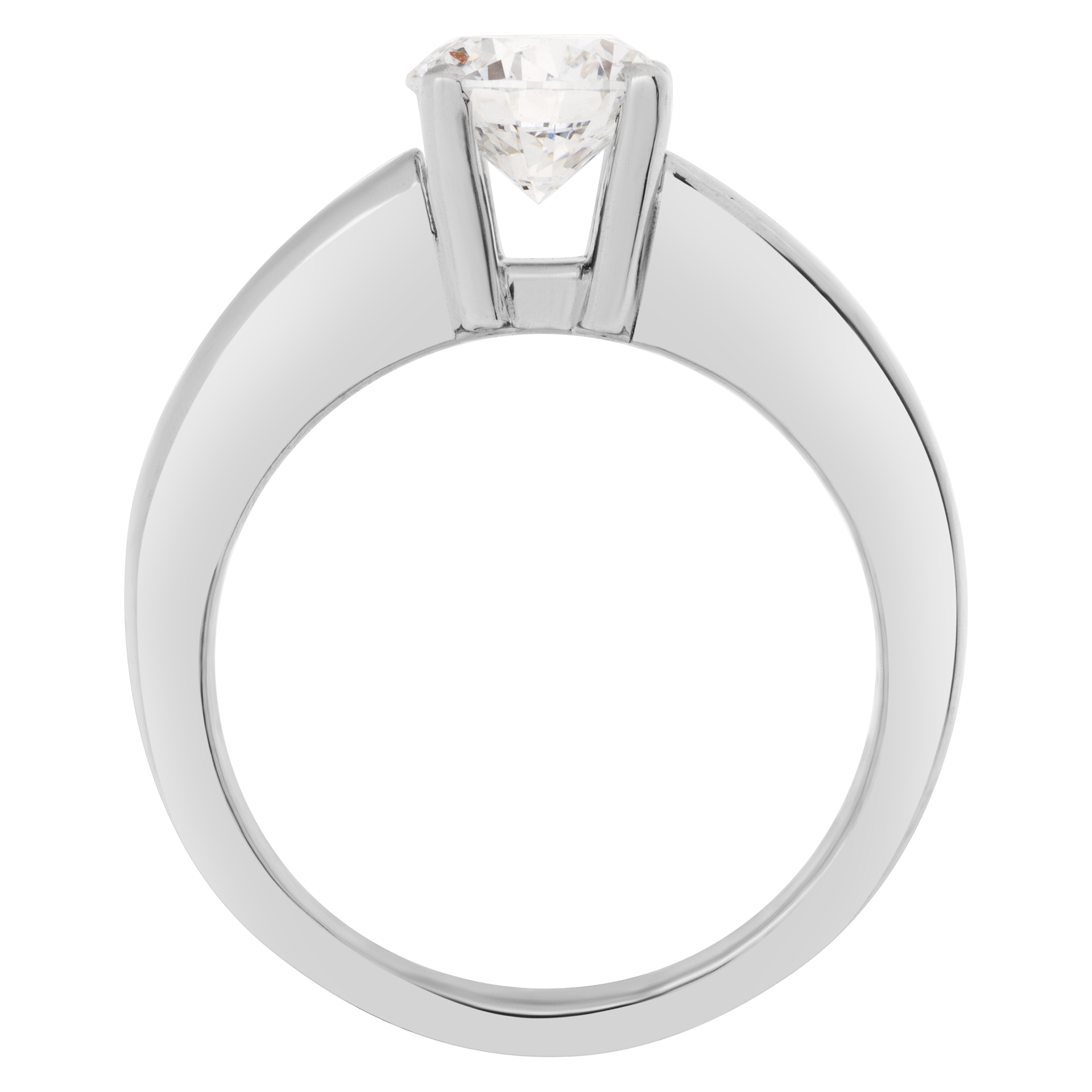 GIA Certified Diamond 1 ct (E color, VVS2 clarity) ring set in platinum. Size 5.25 image 4