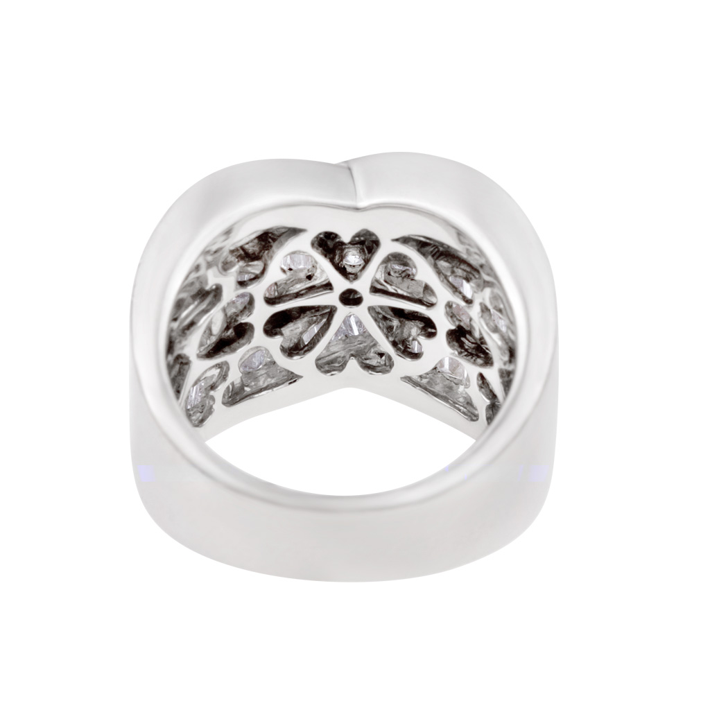 Sparkling criss-cross platinum ring with approx. 2.74 carats. Size 5 image 4