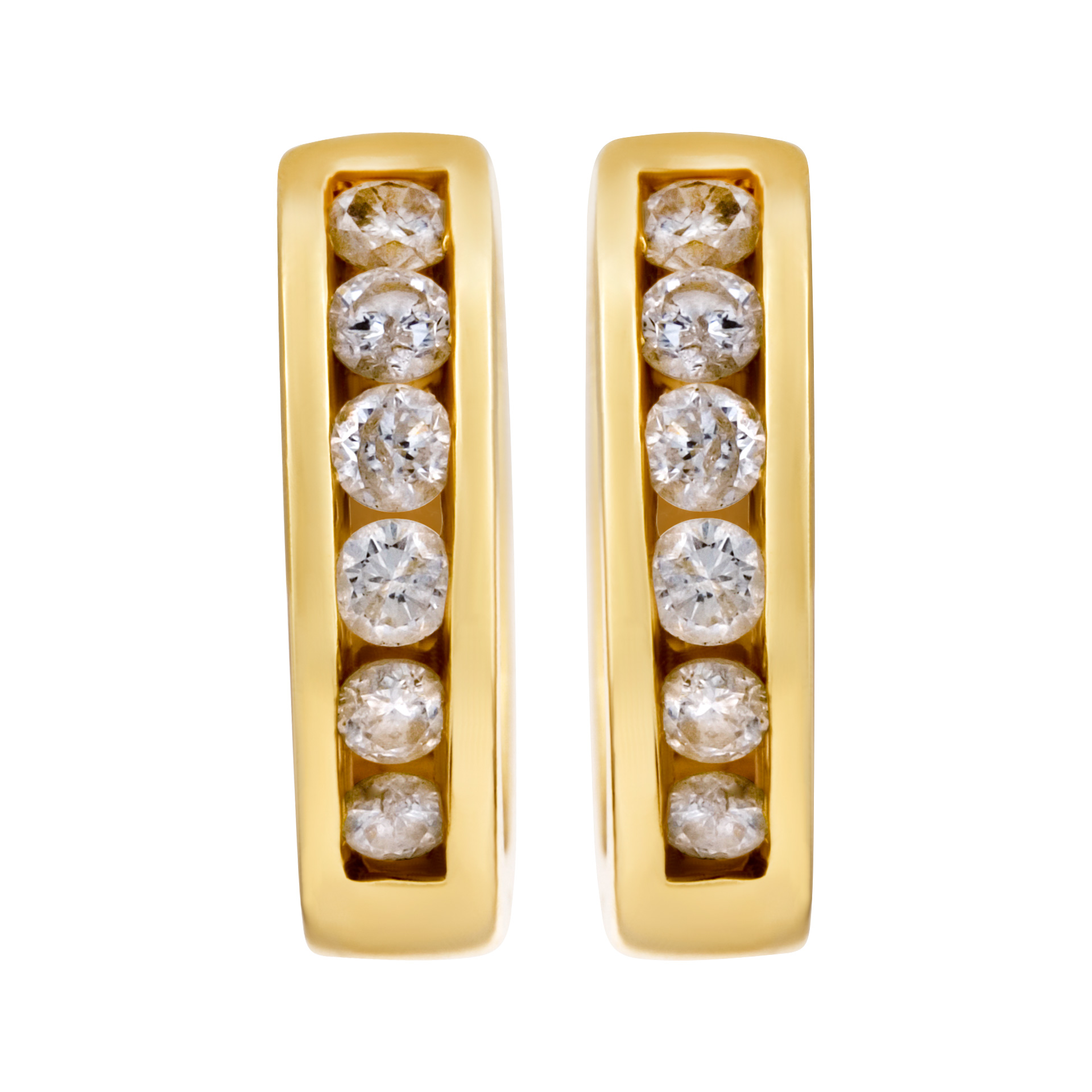 Diamond hoop earrings in 14k image 1