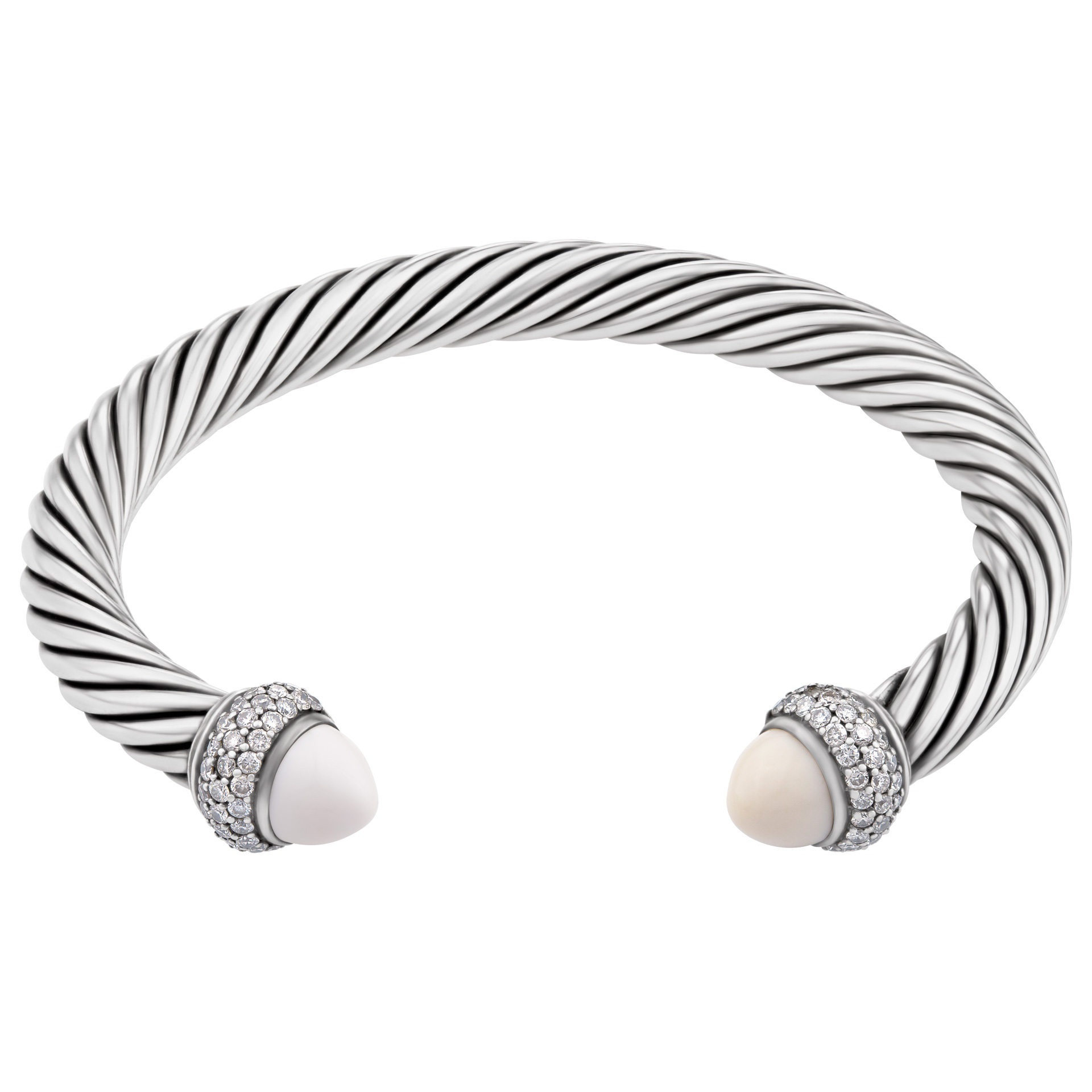 David Yurman Cable Classics Bracelet With Moon Quartz And Diamonds image 1