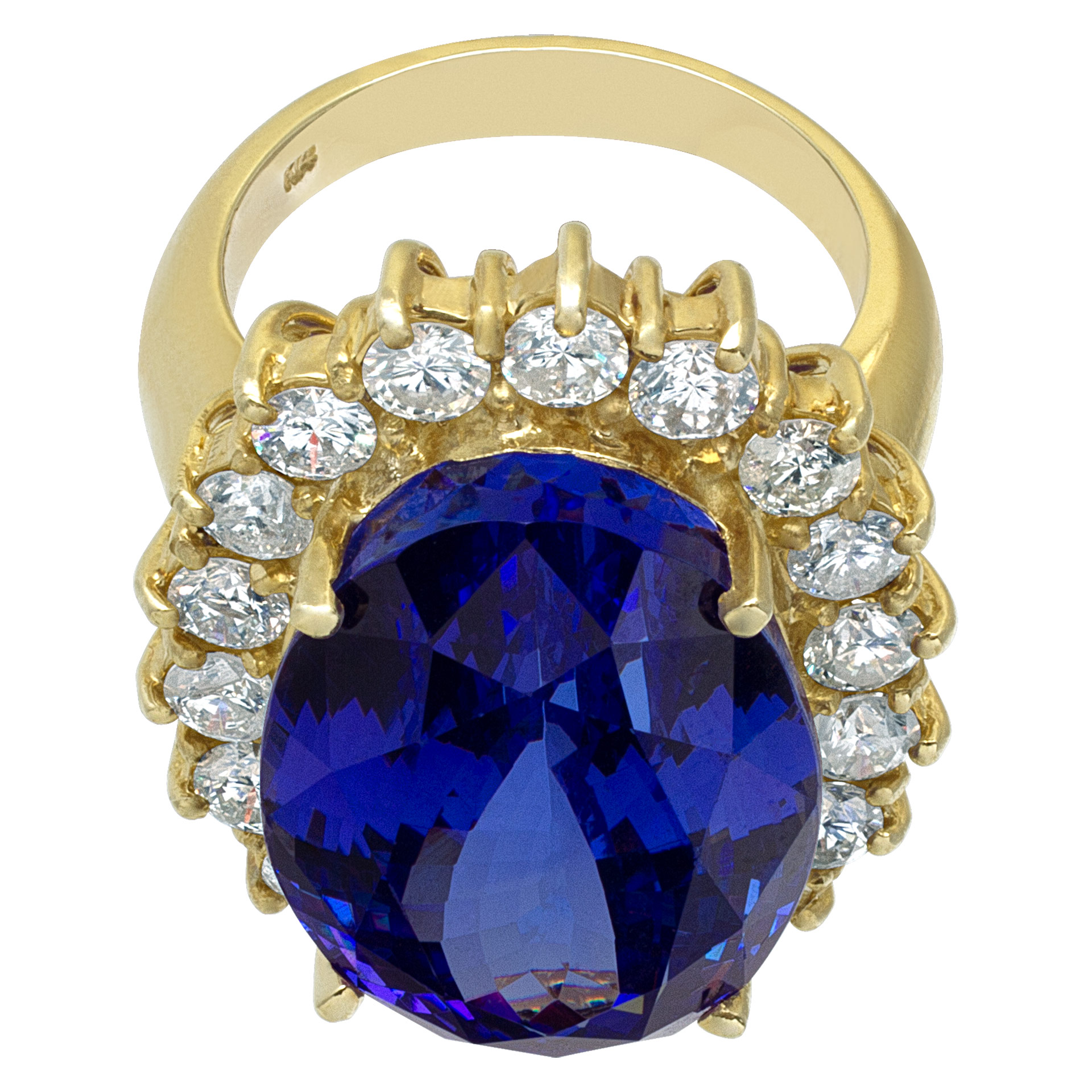 Tanzanite and diamond ring in 14k gold with approx. 25 carats tanzanite image 2