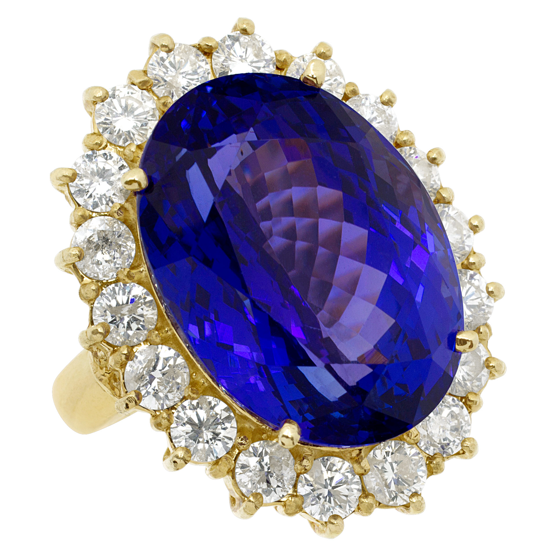 Tanzanite and diamond ring in 14k gold with approx. 25 carats tanzanite image 3