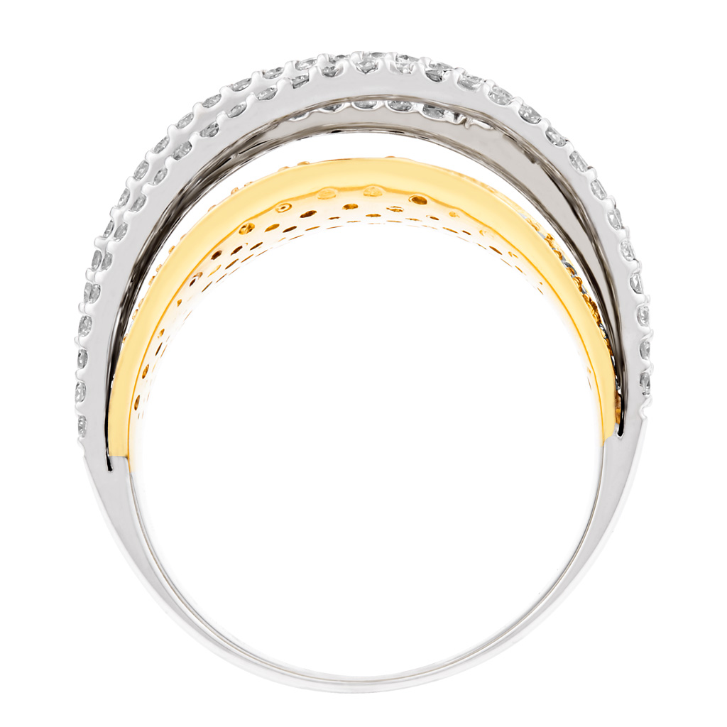Pave diamond ring in 18k yellow & white gold image 3