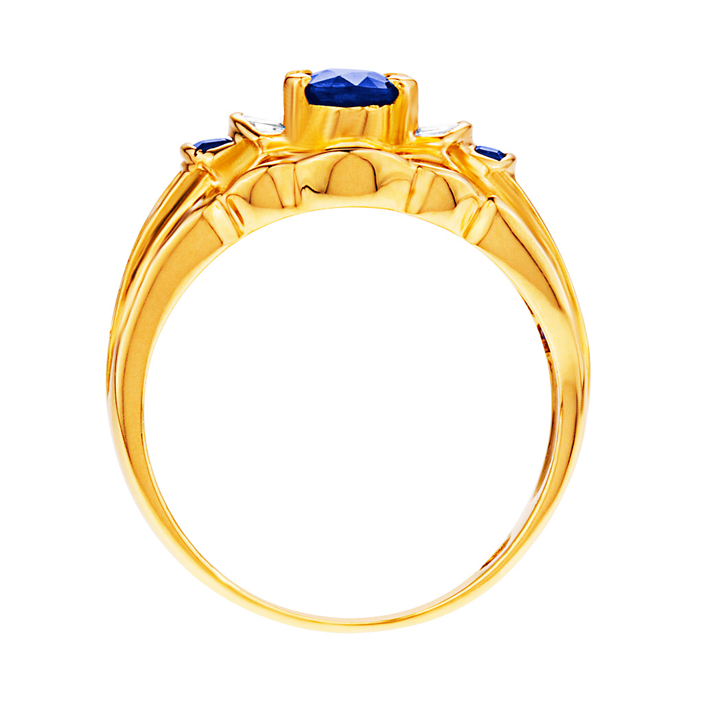 Sapphire and diamond ring in 18k image 2