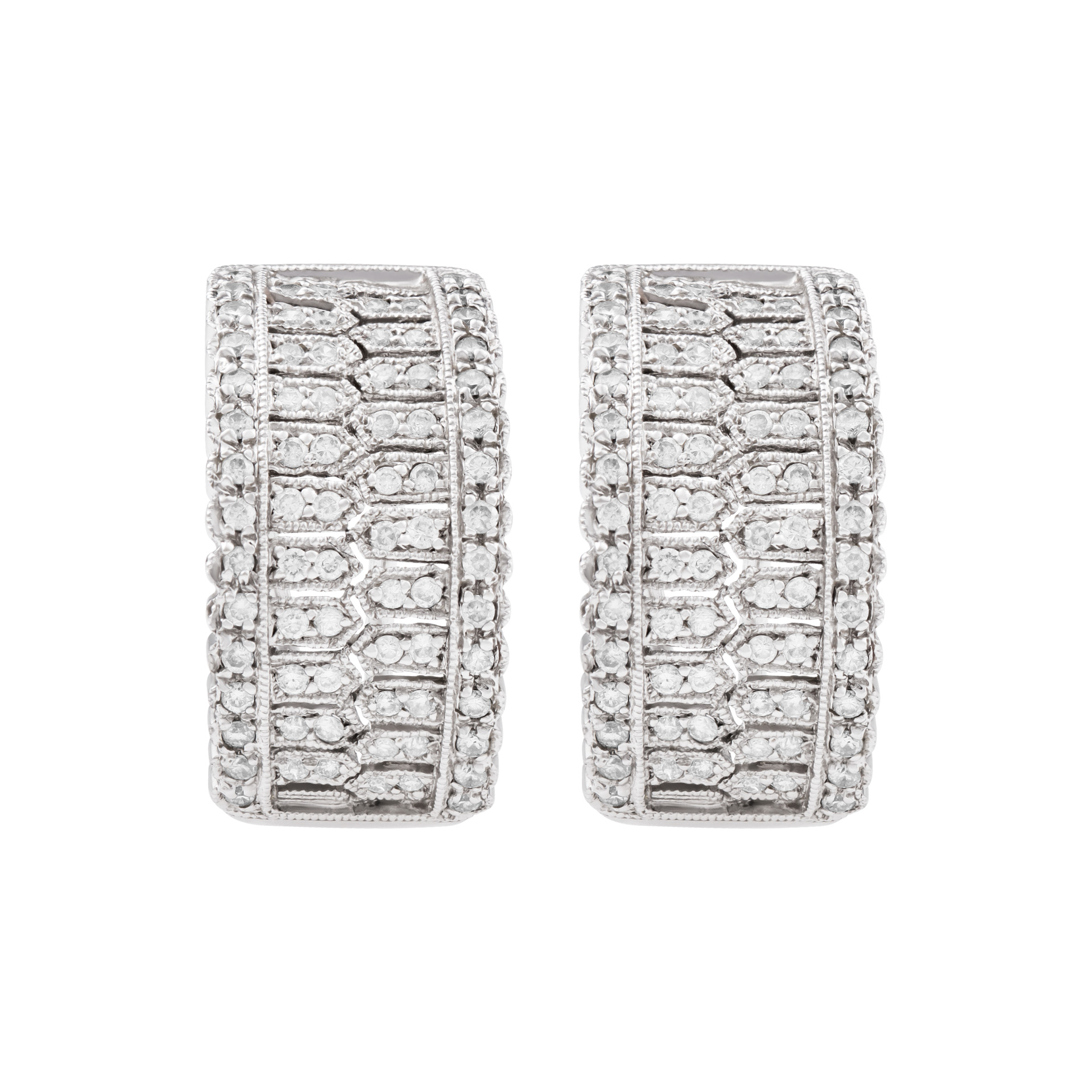 Diamond earrings in 18 white gold image 2