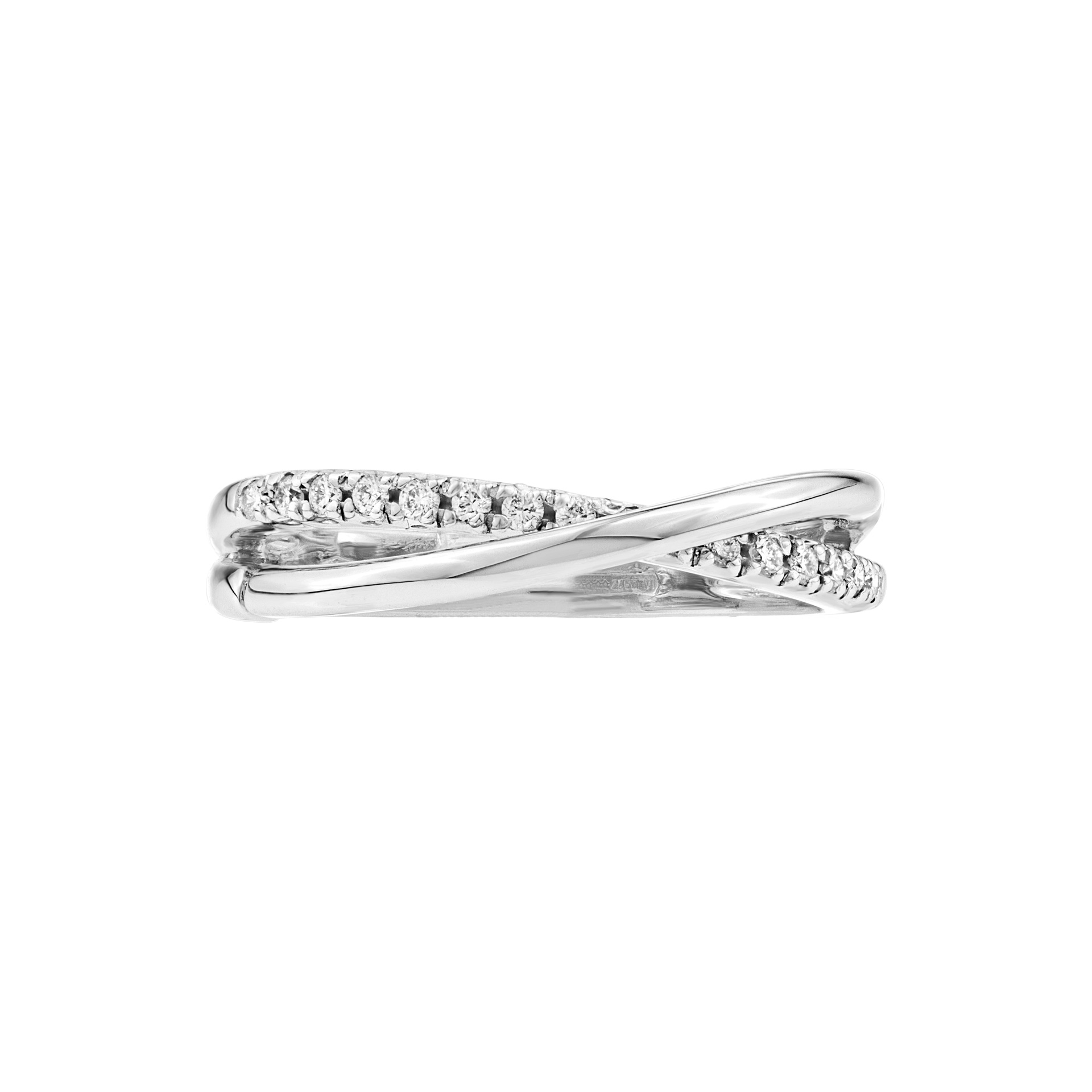 18K white gold ring with diamonds image 1