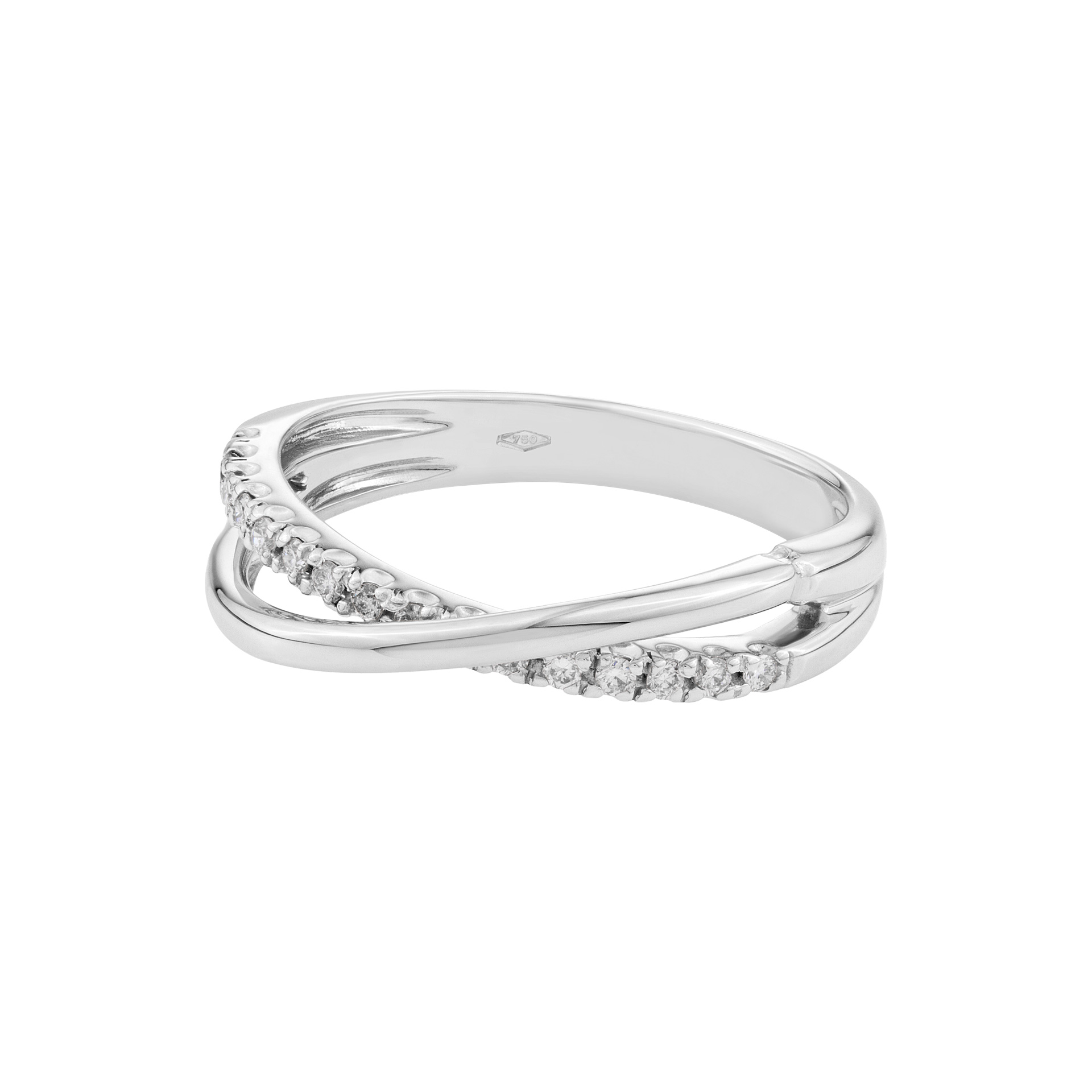 18K white gold ring with diamonds image 2