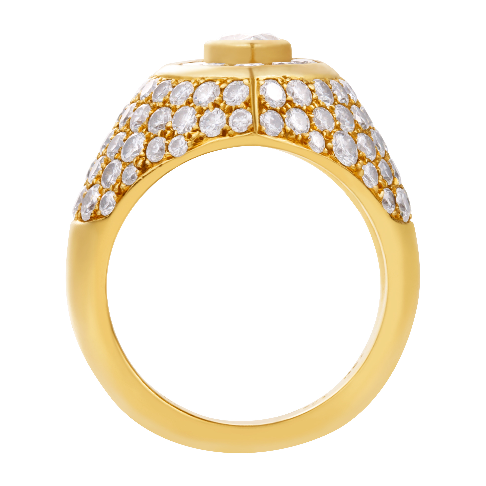 Kutchinsky 18K yellow gold diamond ring, total diamonds weight approx. 4.00 carats. All diamonds estimate E-F color, VVS clarity. image 5