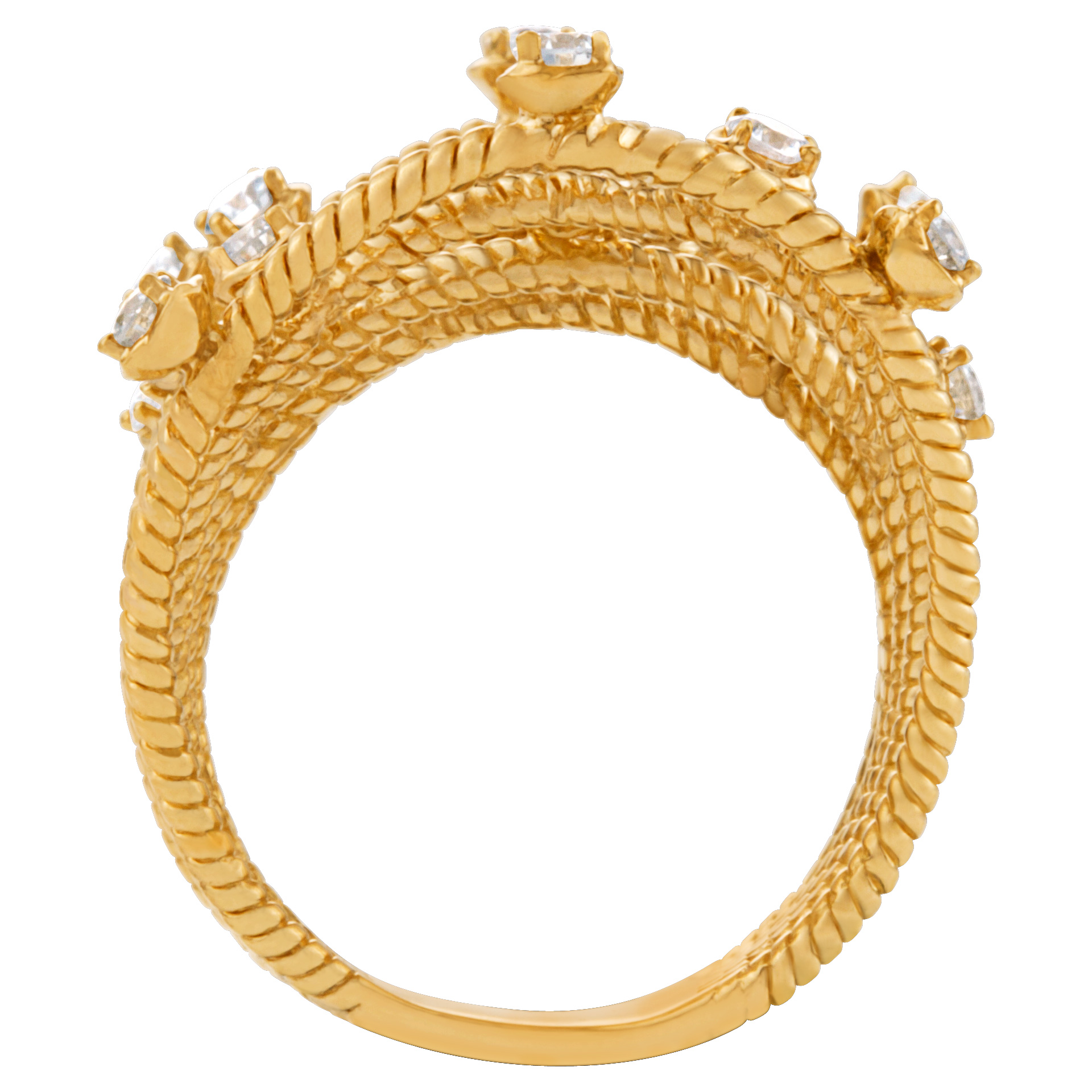 18K yellow gold ring with diamonds image 2