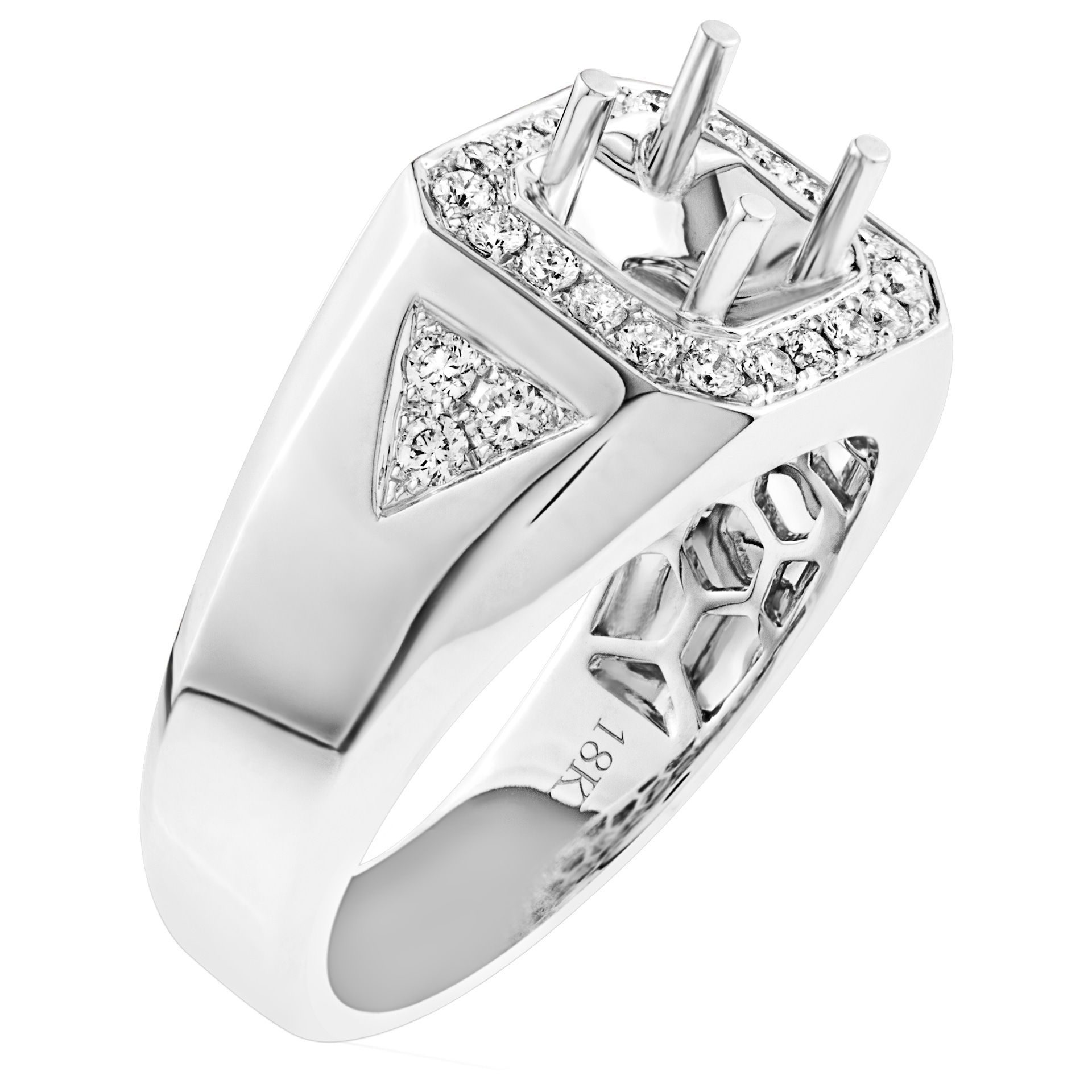 Diamond ring set in 18k white gold. 0.57 carats in round clean white diamonds image 3