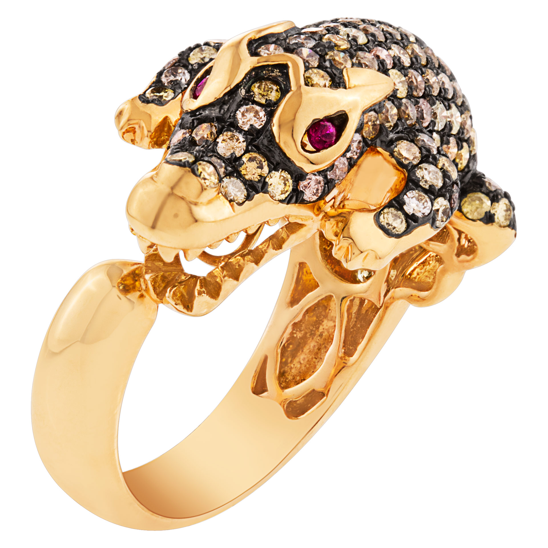 18K pink gold ring with crocodile/alligator detail image 1