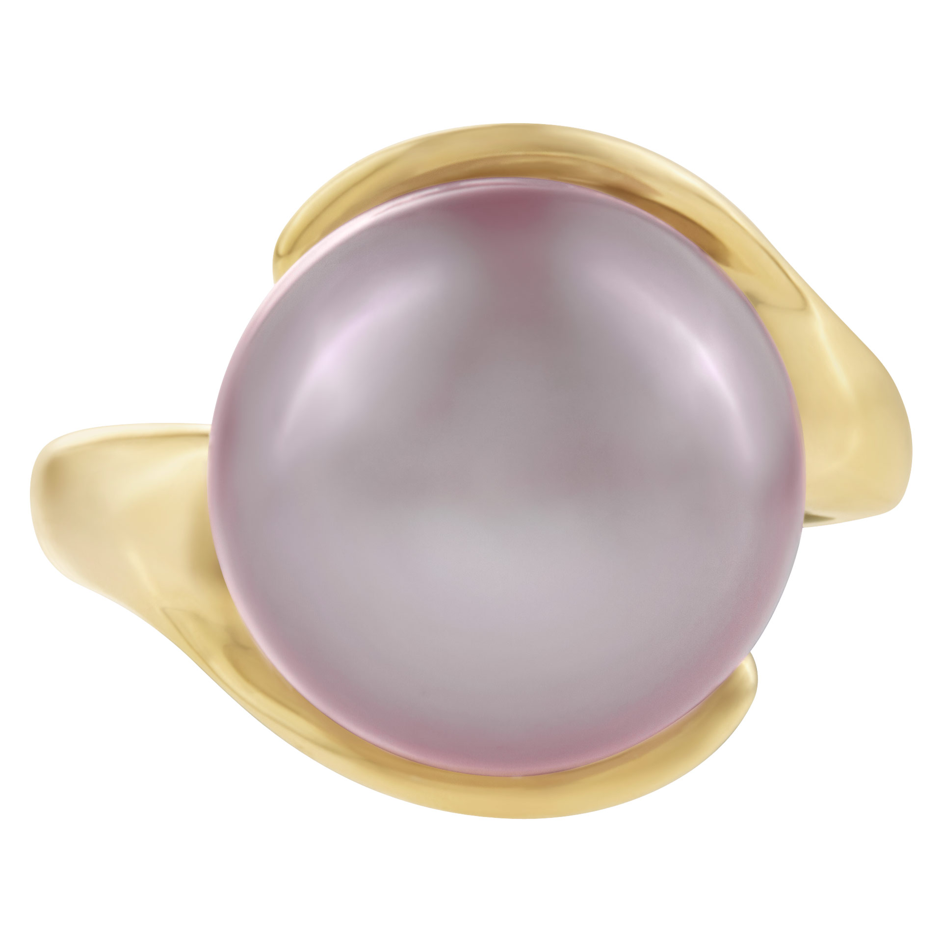 14k yellow gold ring with mauve pearl. Size 7 image 1