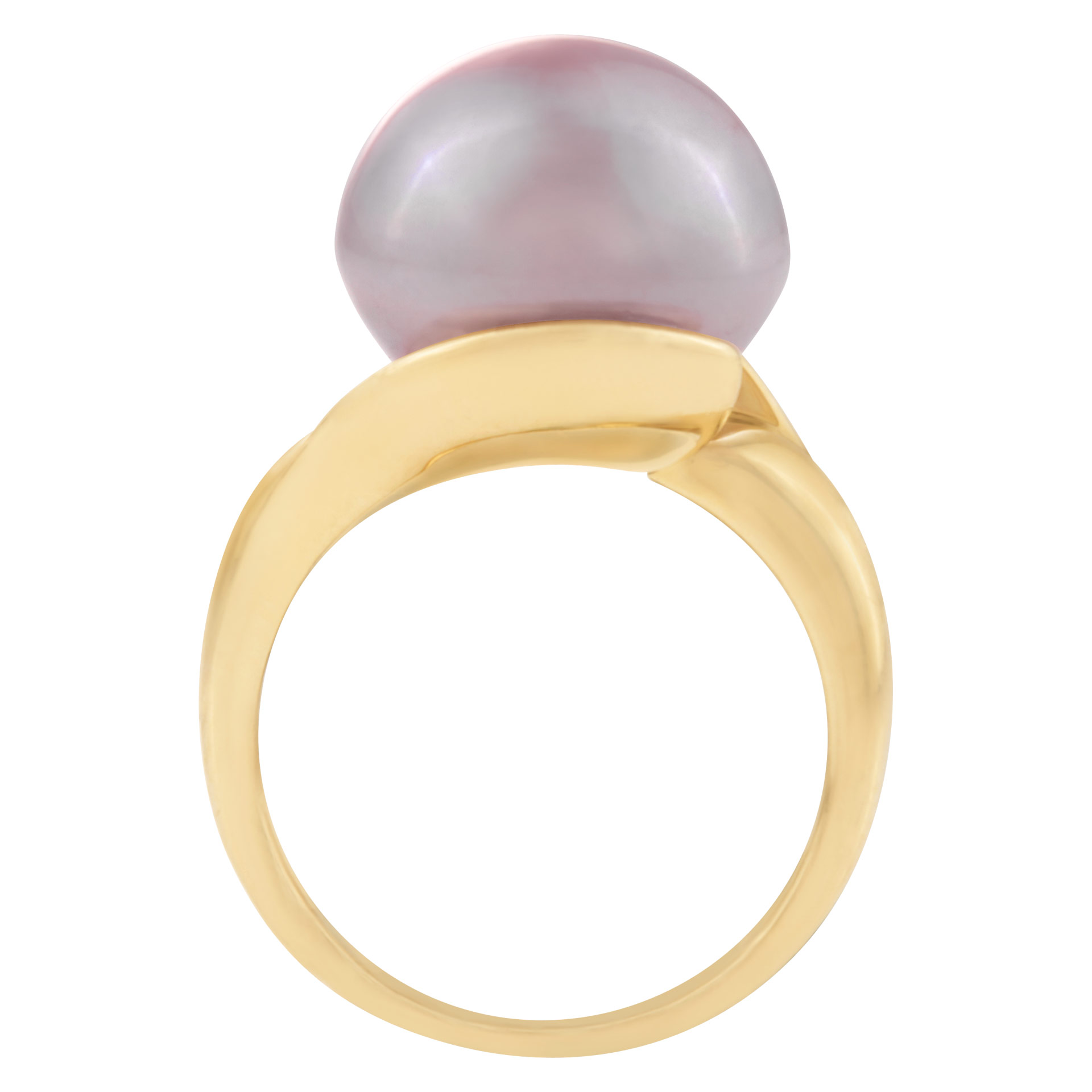 14k yellow gold ring with mauve pearl. Size 7 image 3