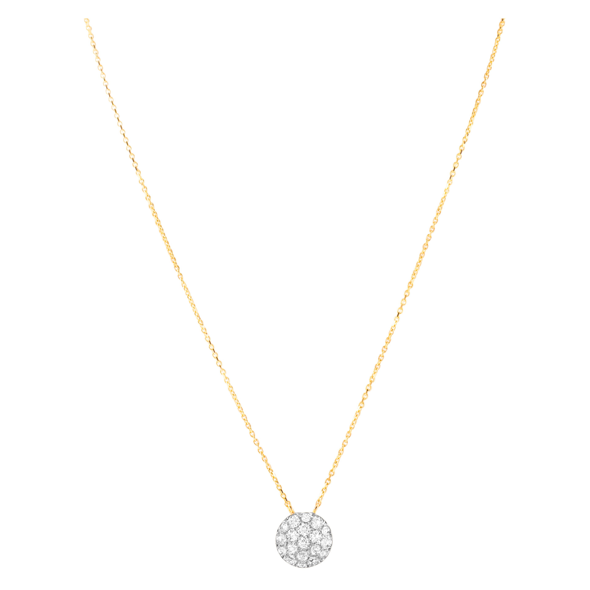Diamond necklace in 18k yellow gold image 2