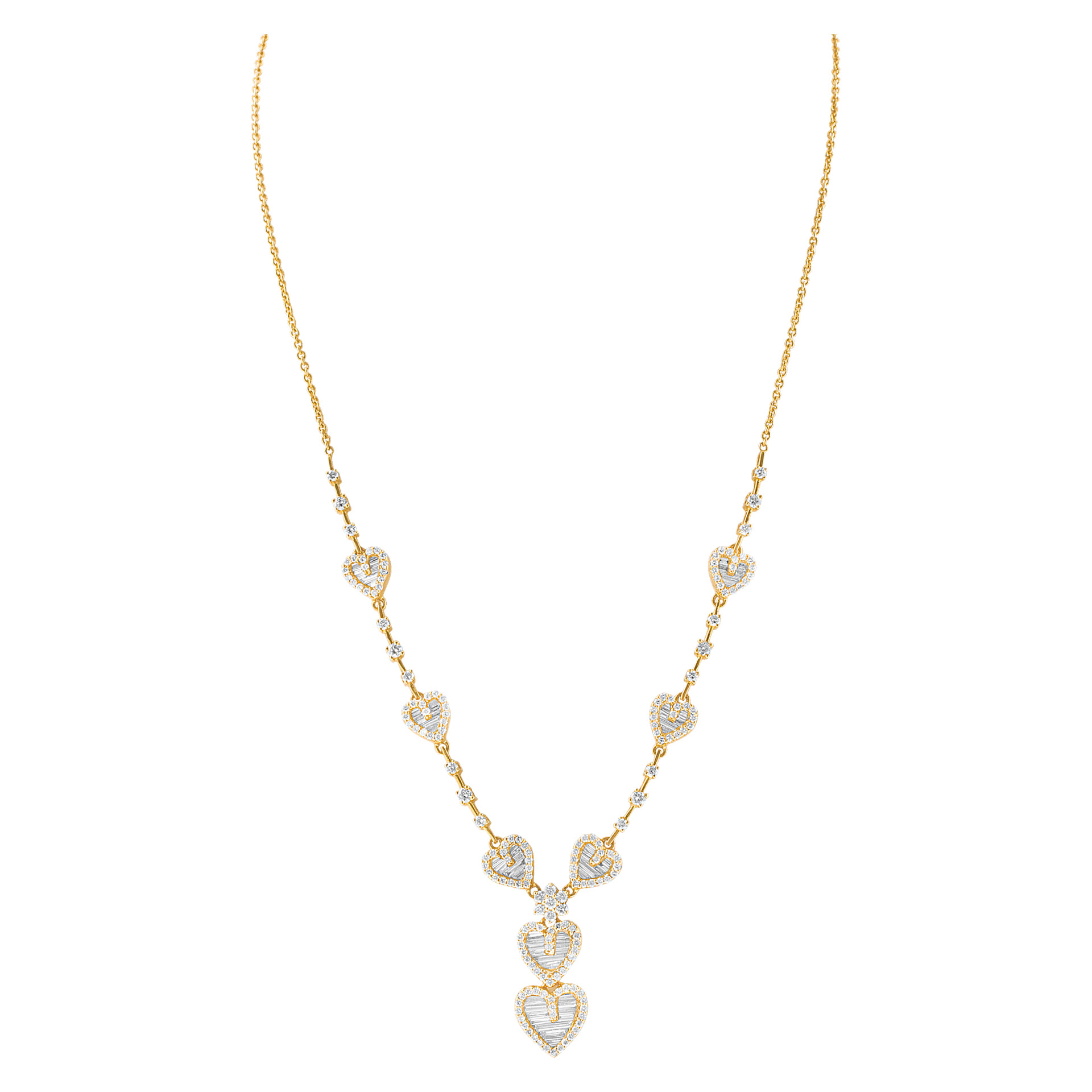 Heart diamond neacklace in 18k yellow gold image 2
