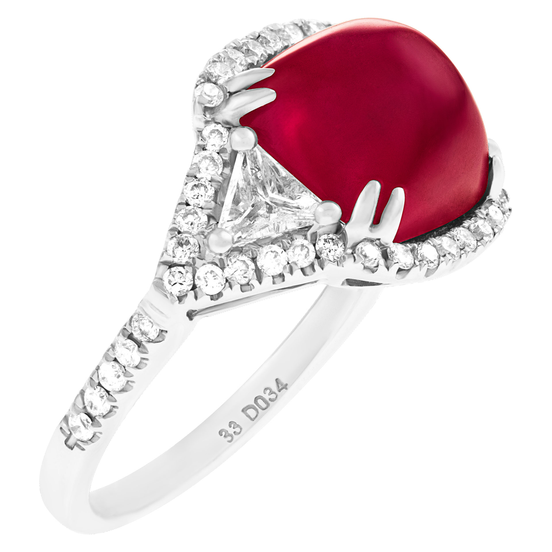 Elegant diamond and ruby ring in 18k white gold image 2