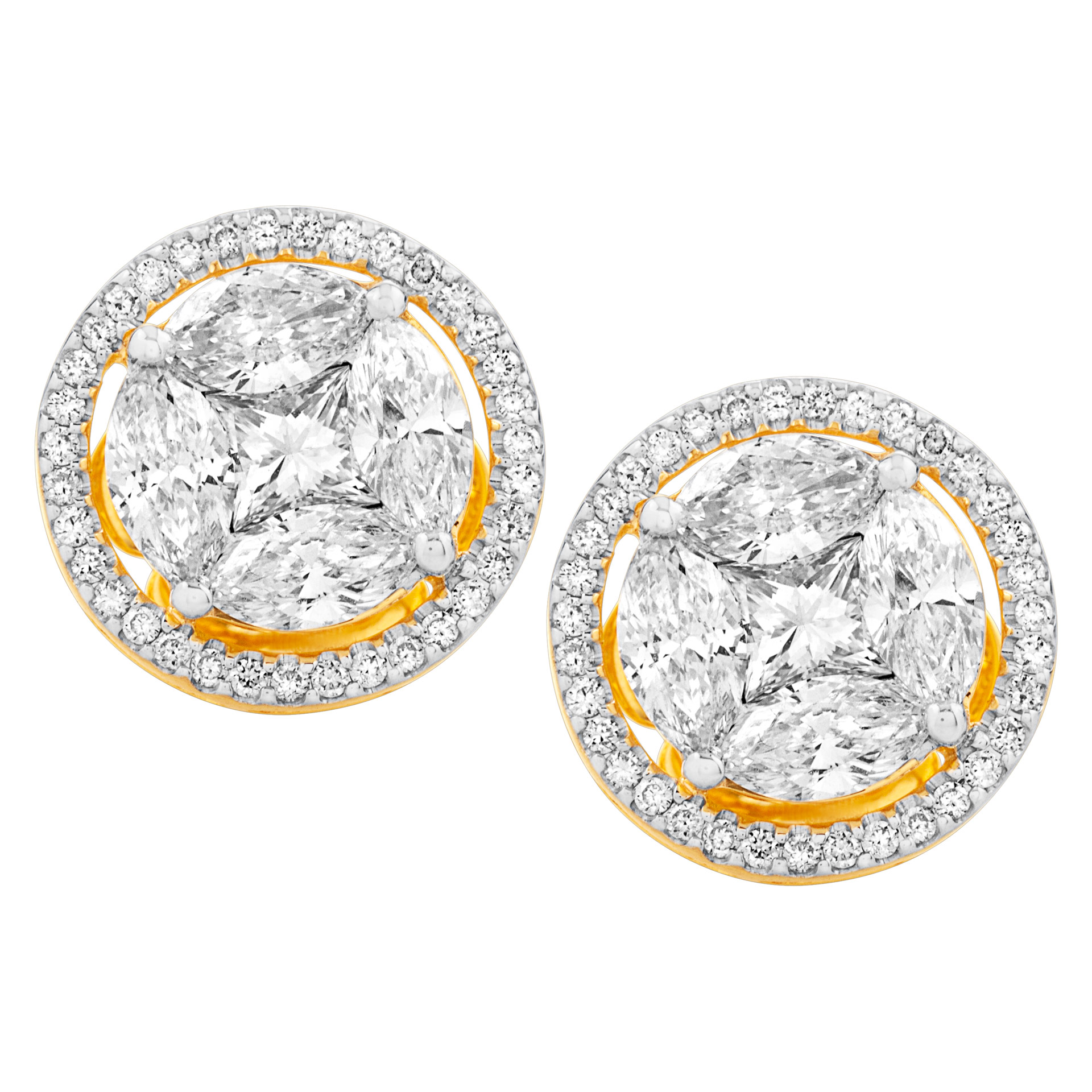 Diamond earrings in 18K yellow gold image 1