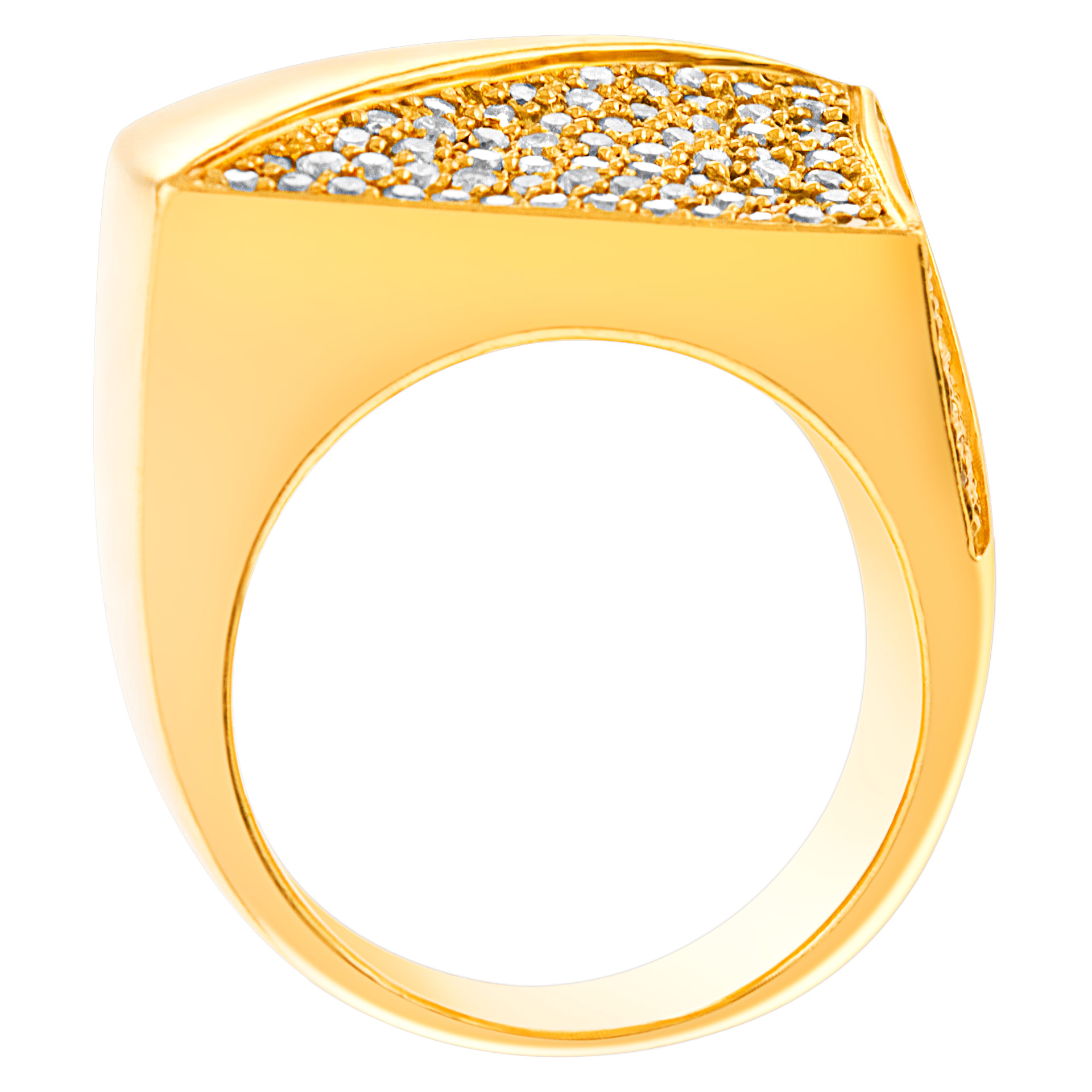 18K yellow gold & diamond pave ring image 3
