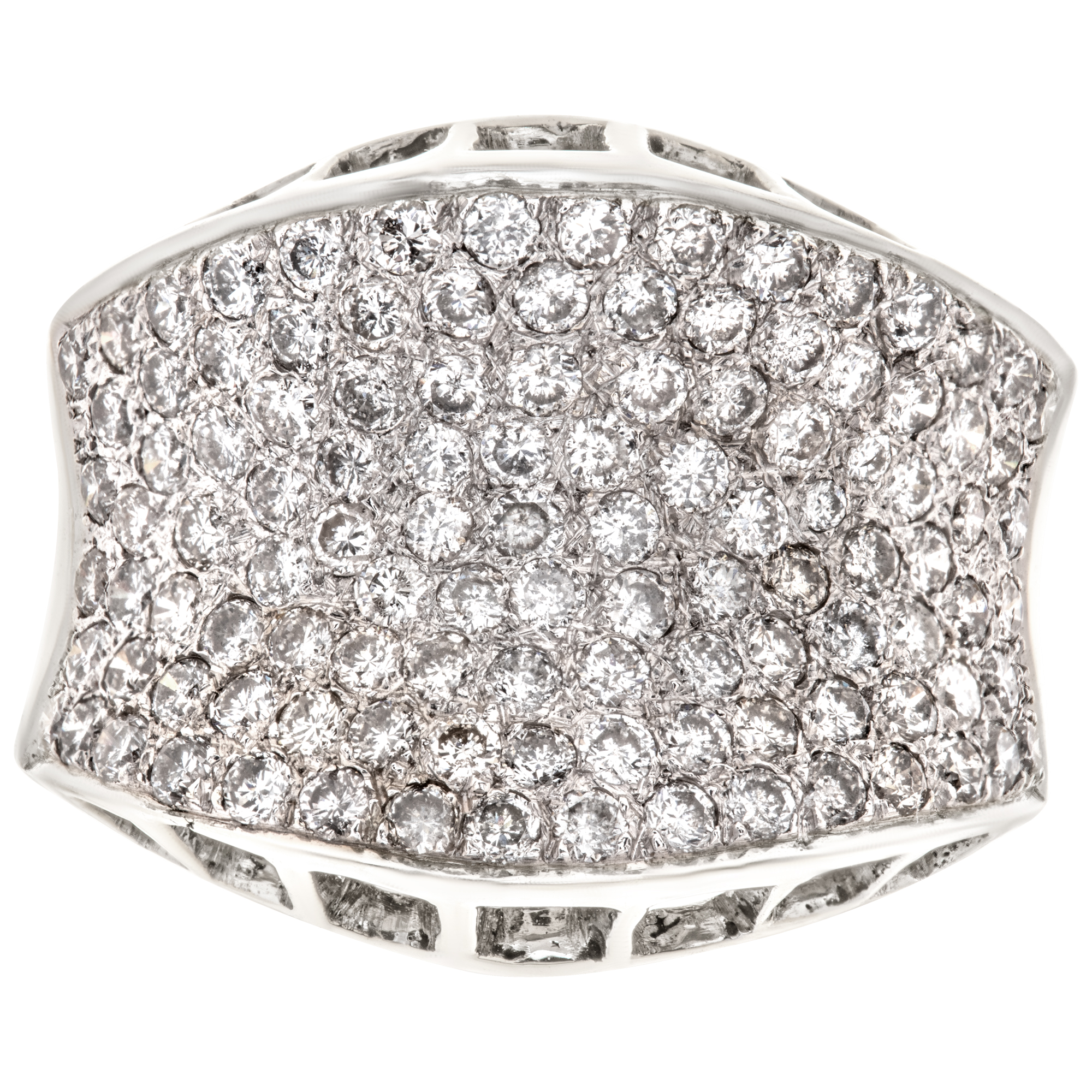 Exquisite pave diamond ring in white gold. 1.25 carats in pave diamonds. Size 6 image 2