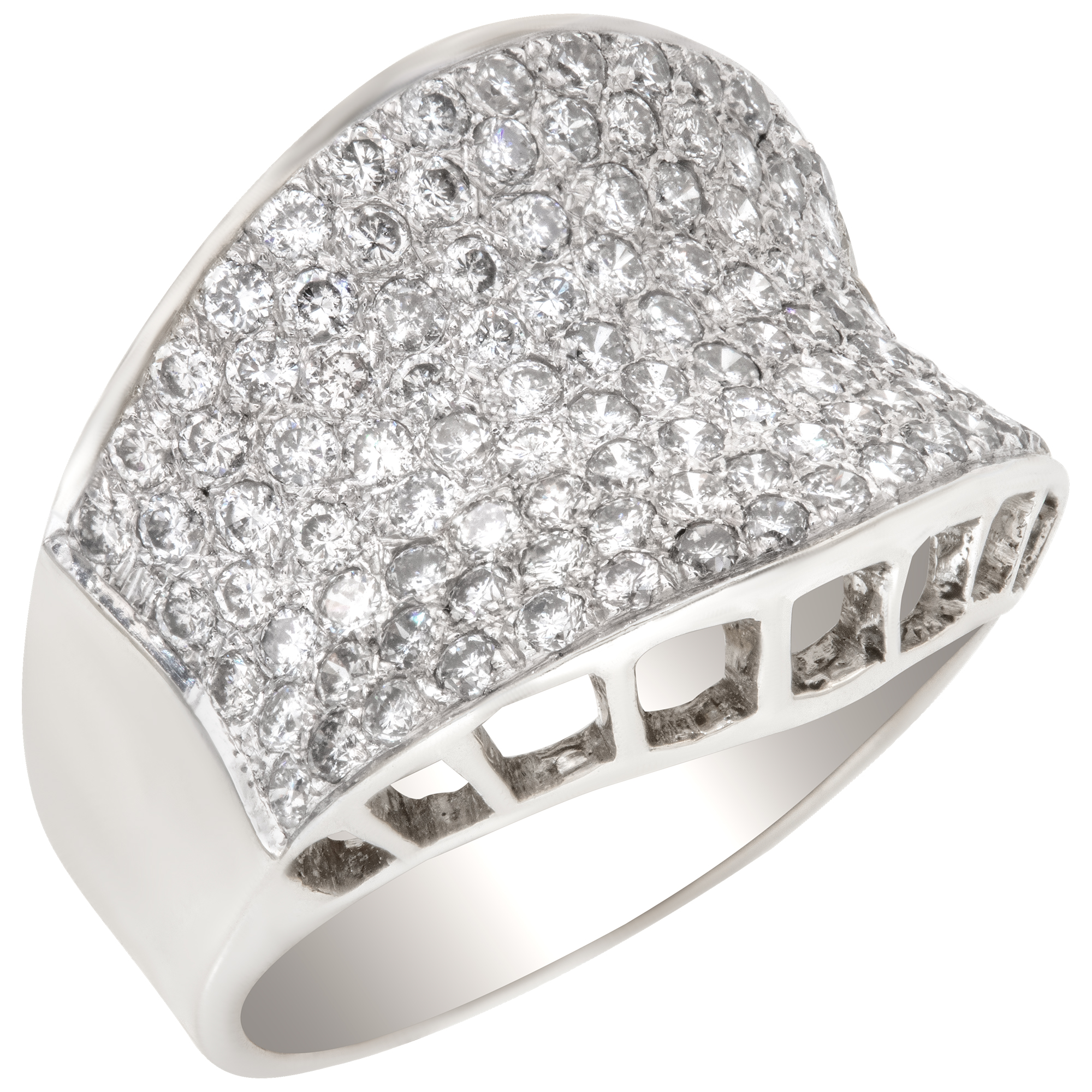 Exquisite pave diamond ring in white gold. 1.25 carats in pave diamonds. Size 6 image 3