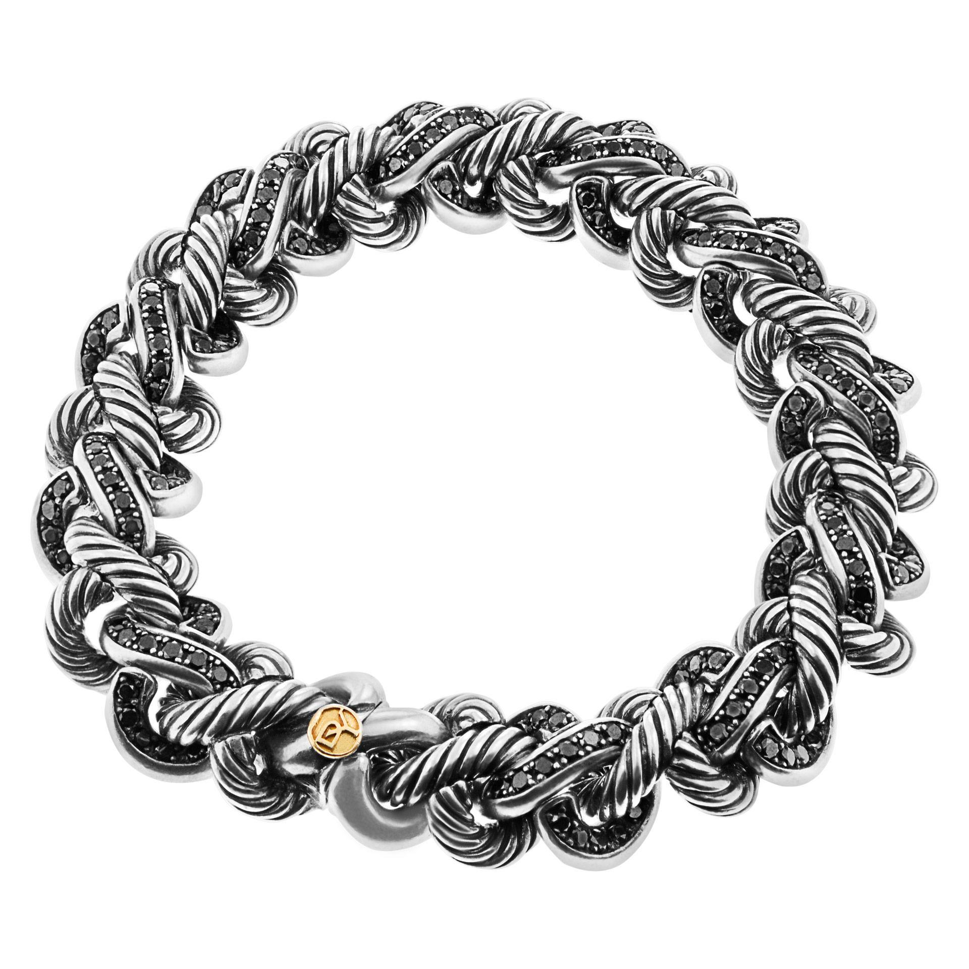 David Yurman sterling bracelet with black diamonds image 1