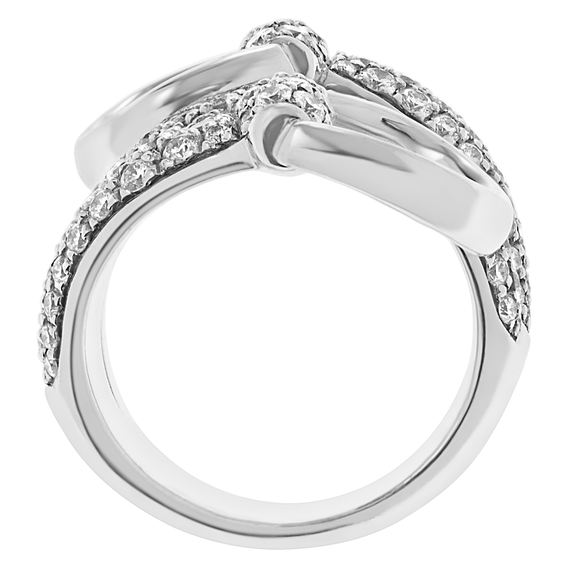 Gucci Horsebit diamond ring in 18k white gold. 1.98 carats. Size 6 image 2