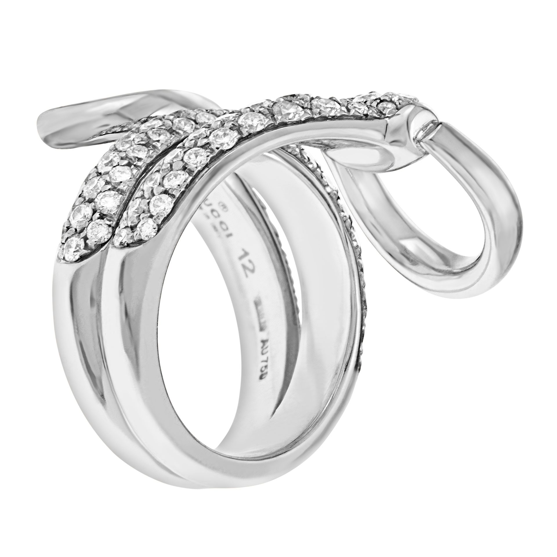 Gucci Horsebit diamond ring in 18k white gold. 1.98 carats. Size 6 image 3