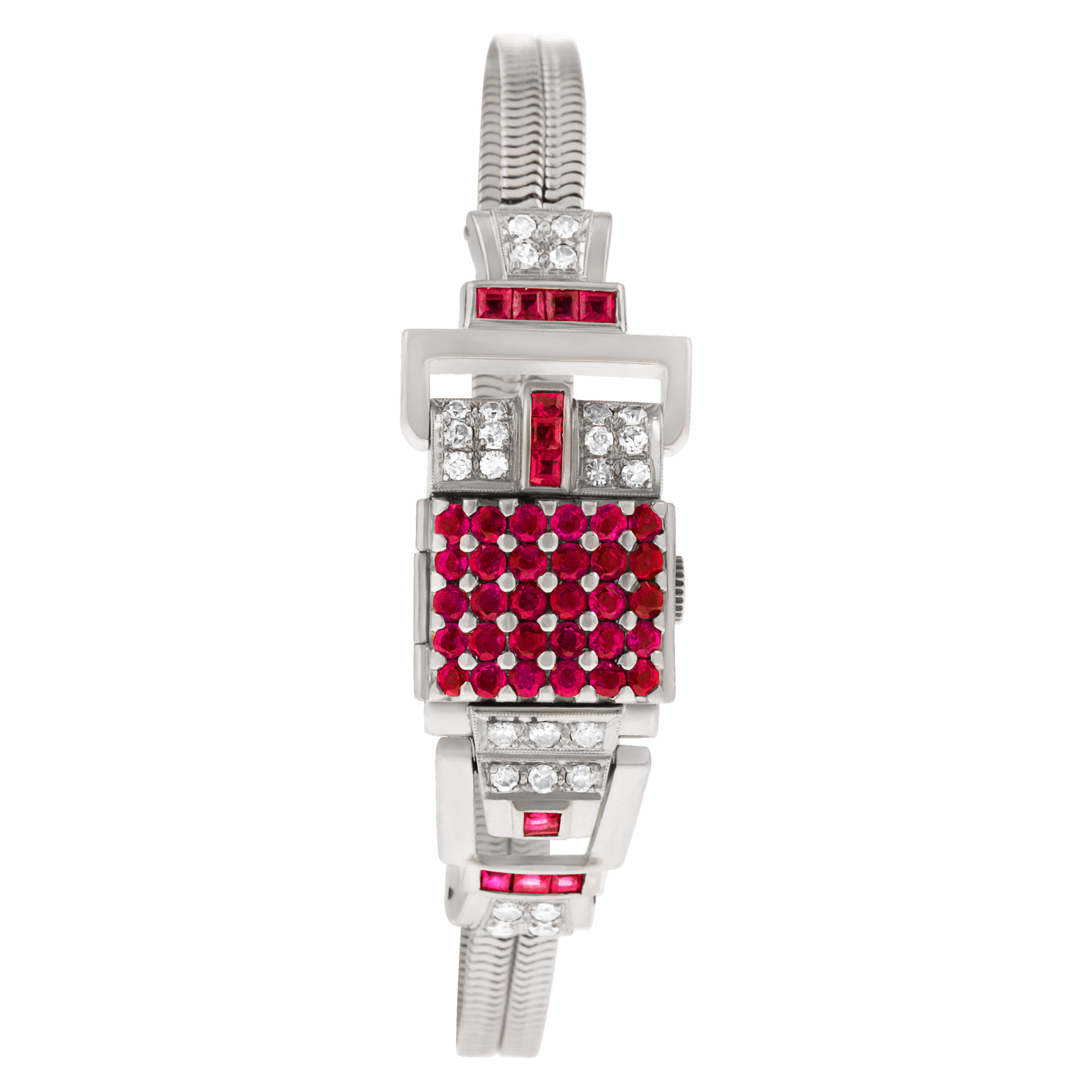 Hamilton diamond and ruby cocktail watch in 14k gold image 2