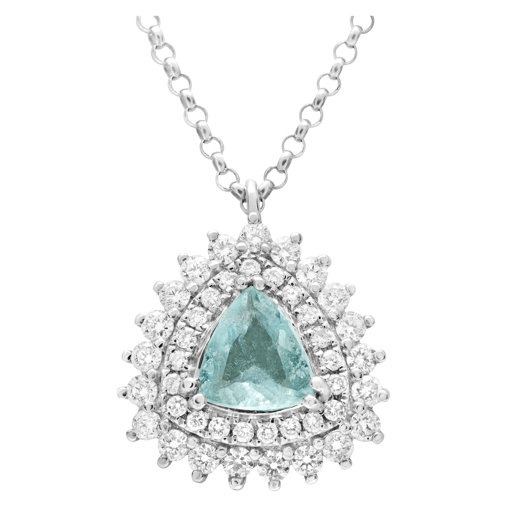 Sparkling tourmaline pendant necklace with diamonds image 1
